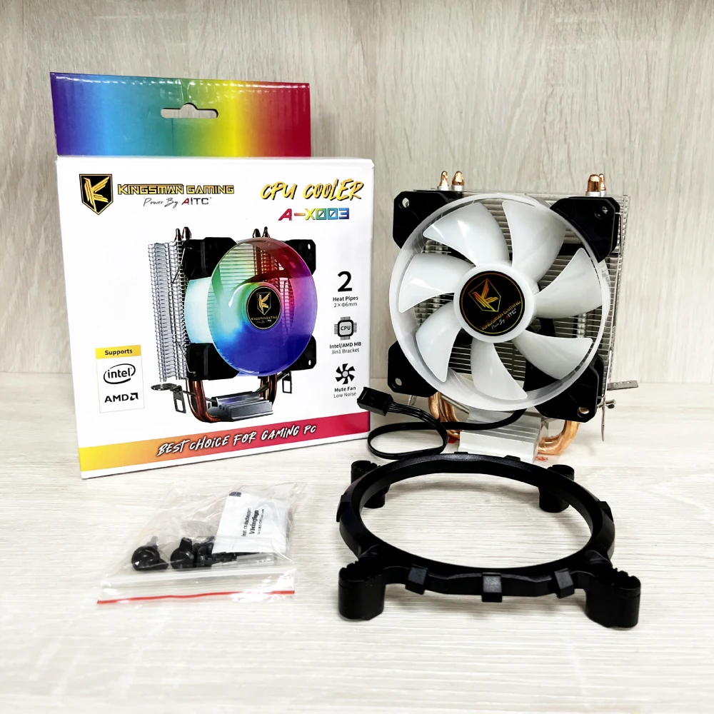 RGB LED CPU Tower Fan with u-shaped copper Heatpipes