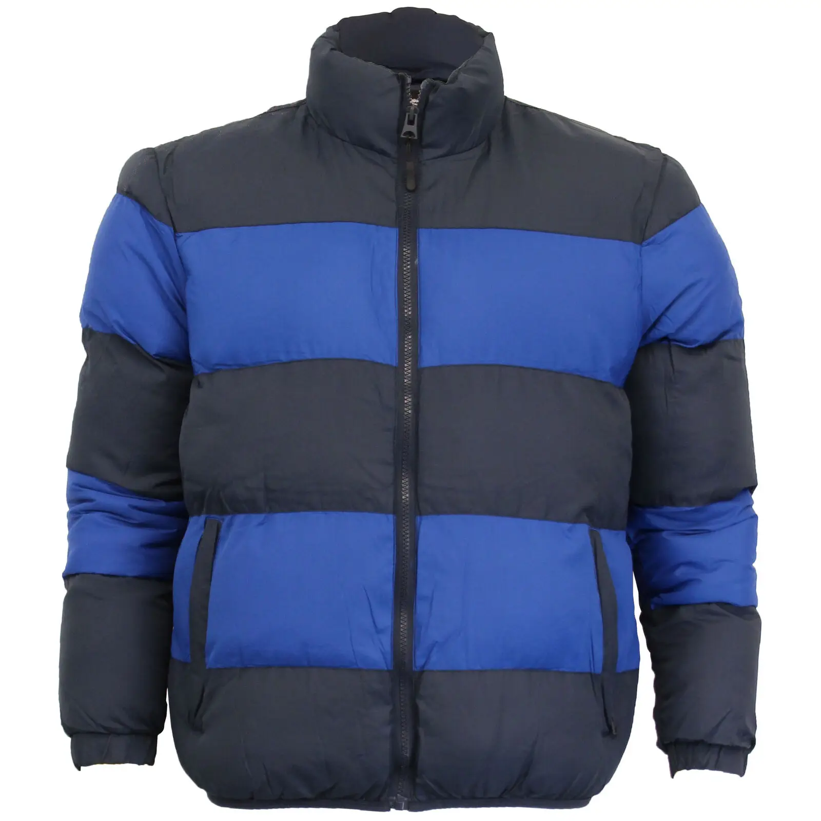 Mens Padded Jacket Brave Soul Quilted Bubble Coat Stripe Funnel Neck Winter New bubble jacket 2020