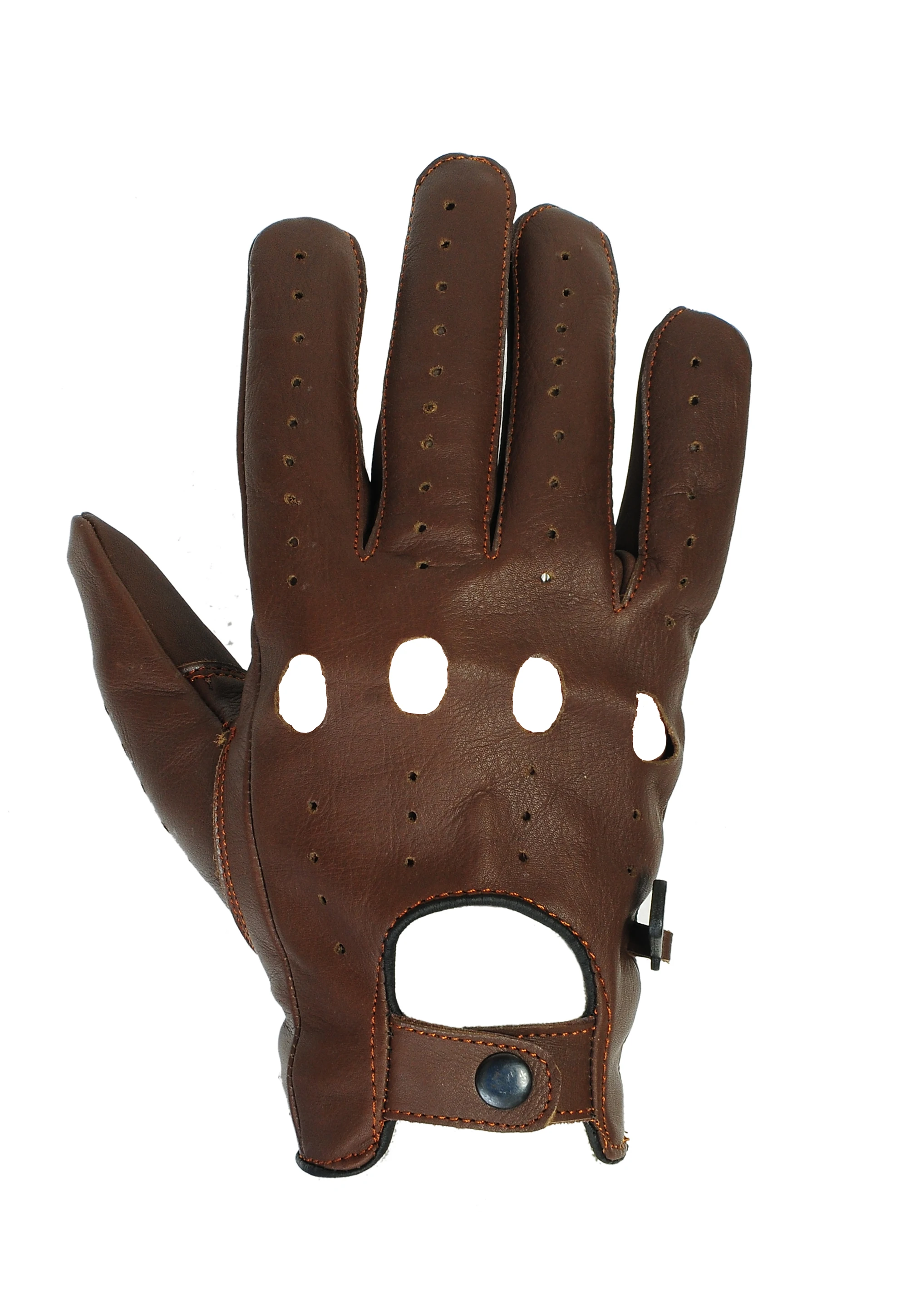 Genuine Leather Full Fingers Reverse Stitched Anti Slip Firm Grip Breathable TouchScreen Driving Gloves