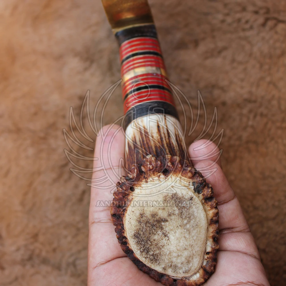 Красивый охотничий нож ручной работы из дамасской стали/ручка для оленя