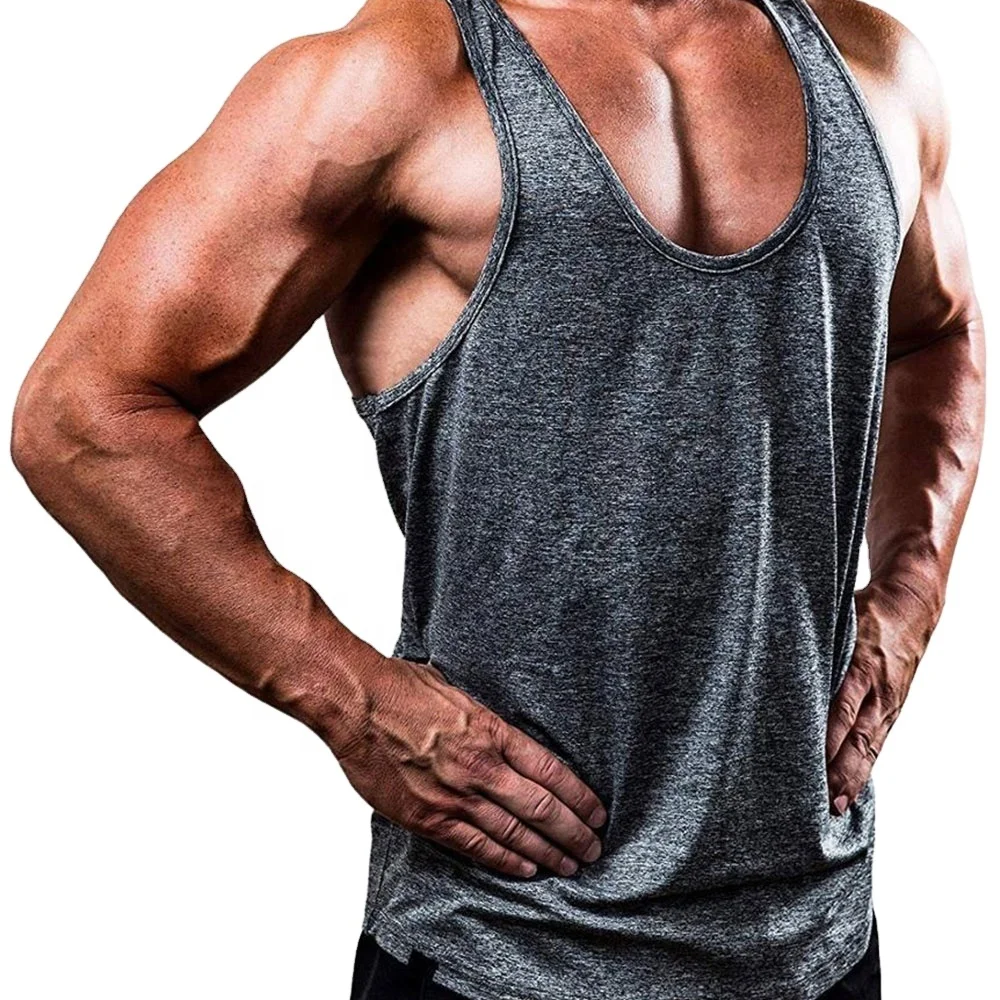Cotton/Polyeter Men Cotton Workout Singlet Gym Tank Top Casual Fitness Print XXL OEM Style Time Full Strechable Fabric Pattern