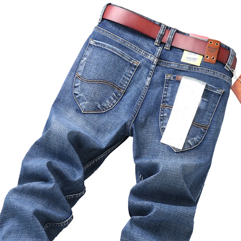 Мужские классические джинсы дымчато-серого цвета на осень и зиму