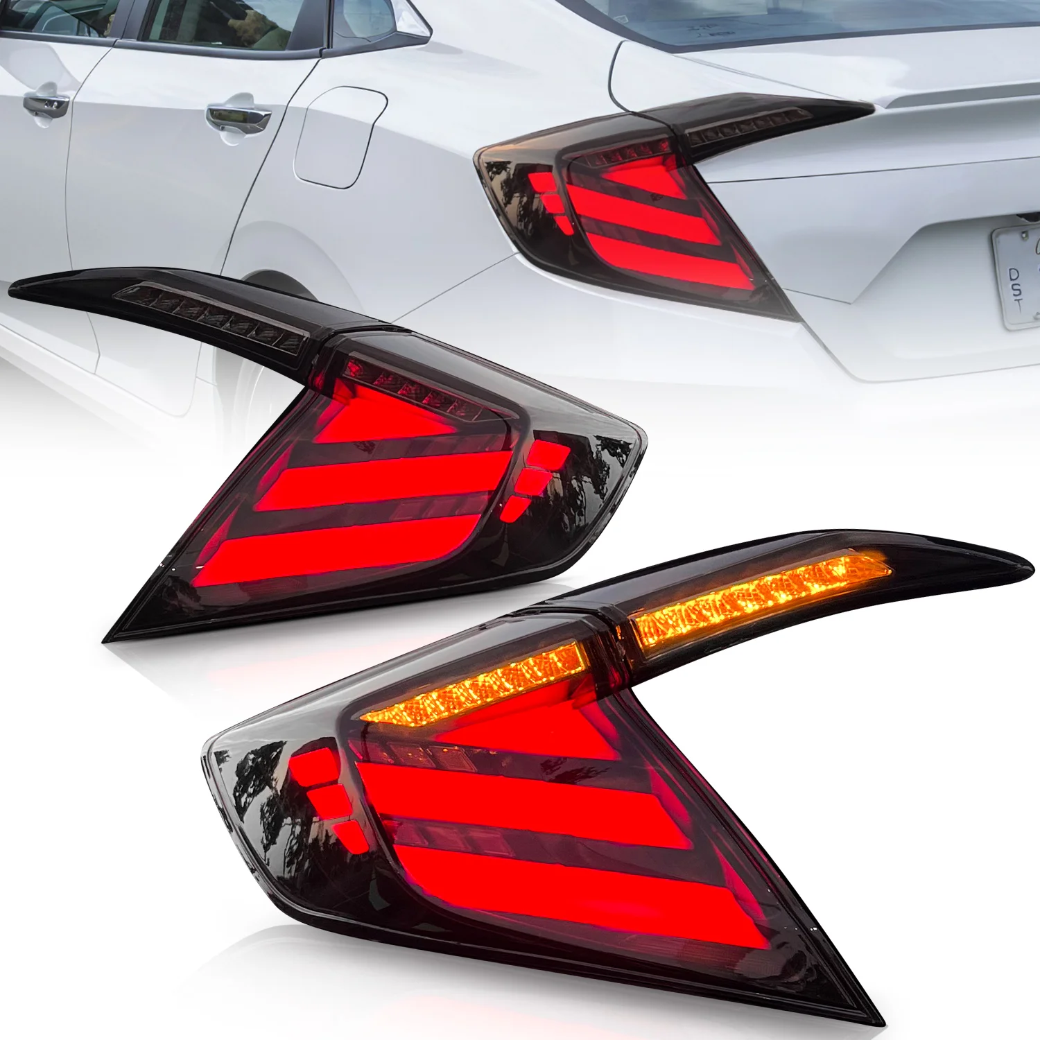 Archaic New Design Factory Tail Lamp For Honda 10th Civic 2016 2017 2018 2019 2020 Taillight with DRL Plug and Play