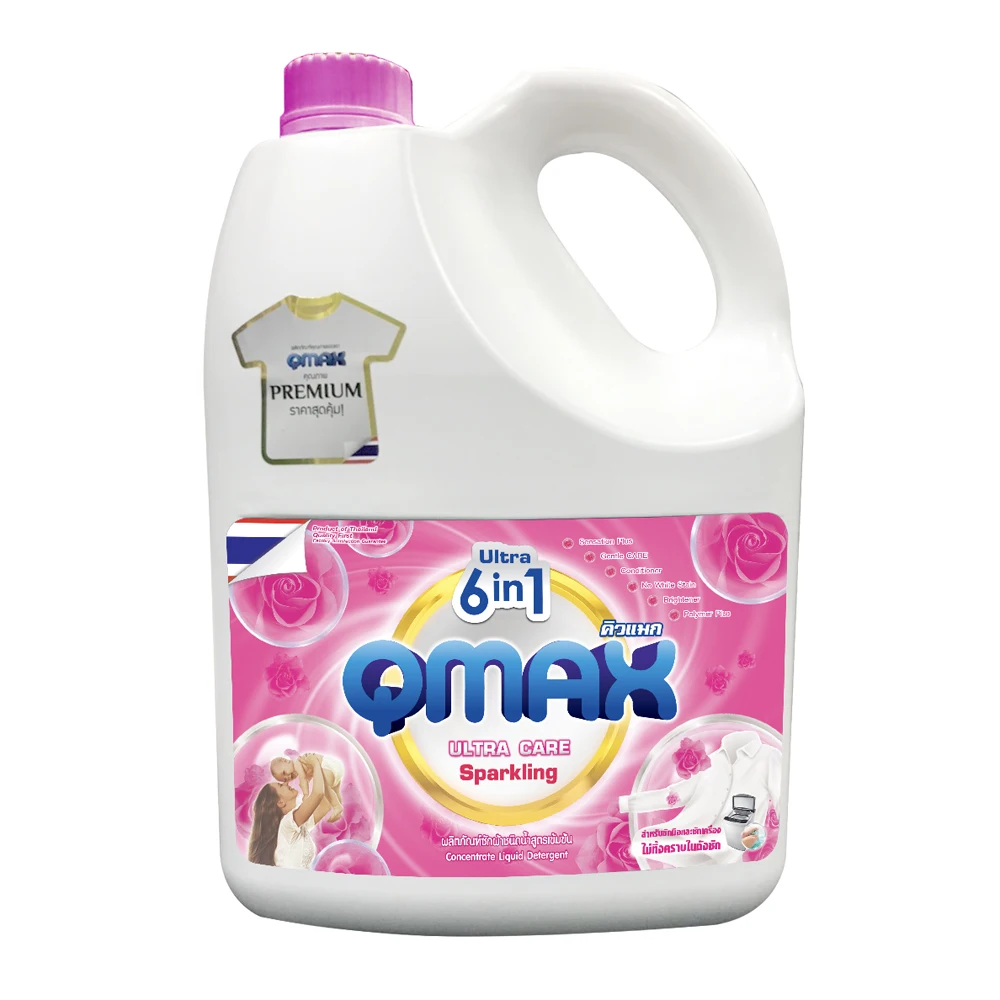 
 QMAX, концентрат, жидкое моющее средство для стирки, сверкающий запах 3500 мл. Производство из Таиланда  