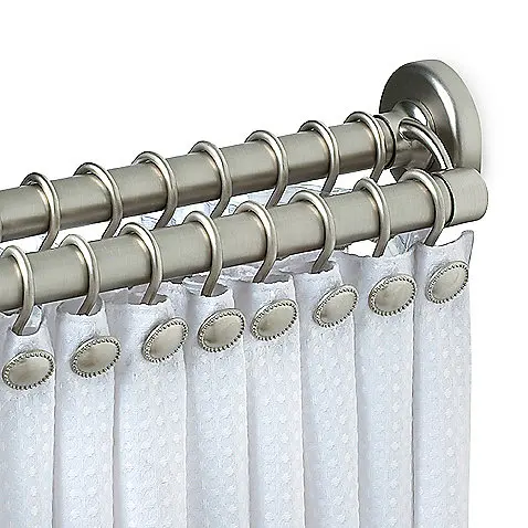 Heavy duty polished straight double shower curtain rods