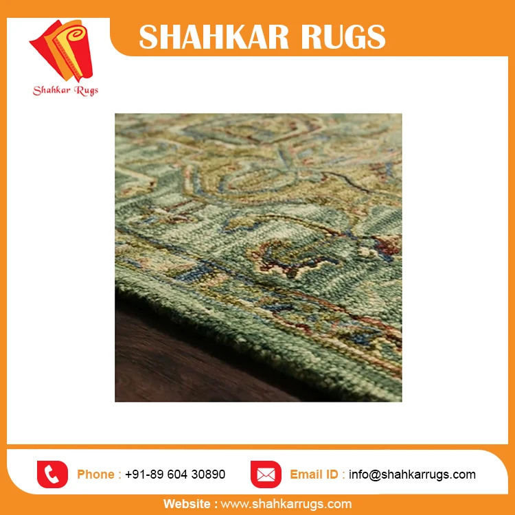Custom Design Hand Tufted Rugs VK 20 Dark Green Tobacco Rug Custom Made Rugs Exporter