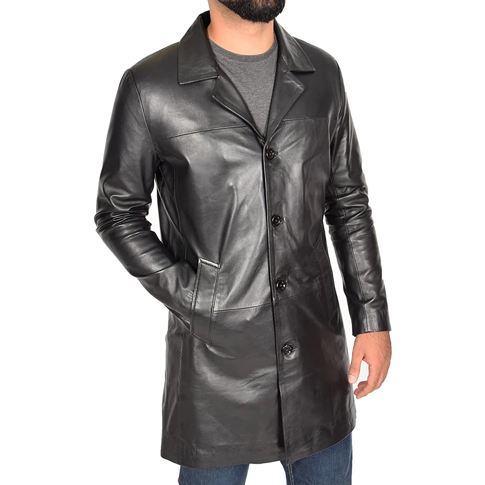 Autumn Retro Jacket Windbreaker Leather Waterproof Trench Long Fur Coat