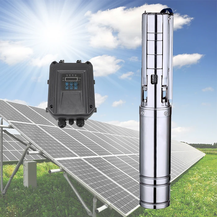 FLP plastic impeller solar water pump video dc brush solar powered deep well pump for irrigation submersible solar water pump