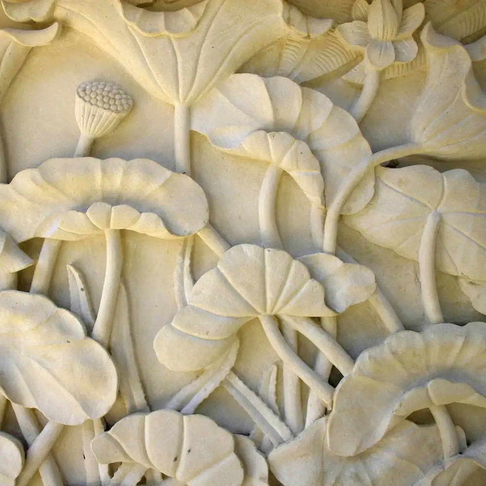 Bali White Stone Carvings Carved Stone Wall Sculpture Decoration Relief Limestone Hand Made Customized Relief Stone