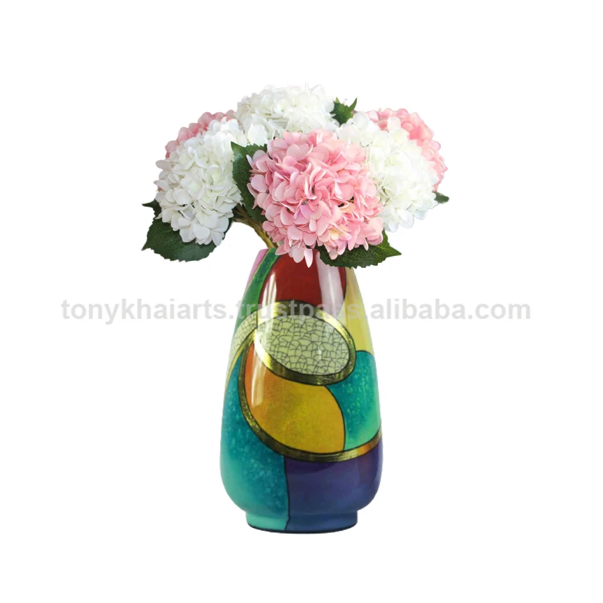 Glass Fiber Synthetic Resins Lacquer Flower Vase  LH- 017  Made In Vietnam