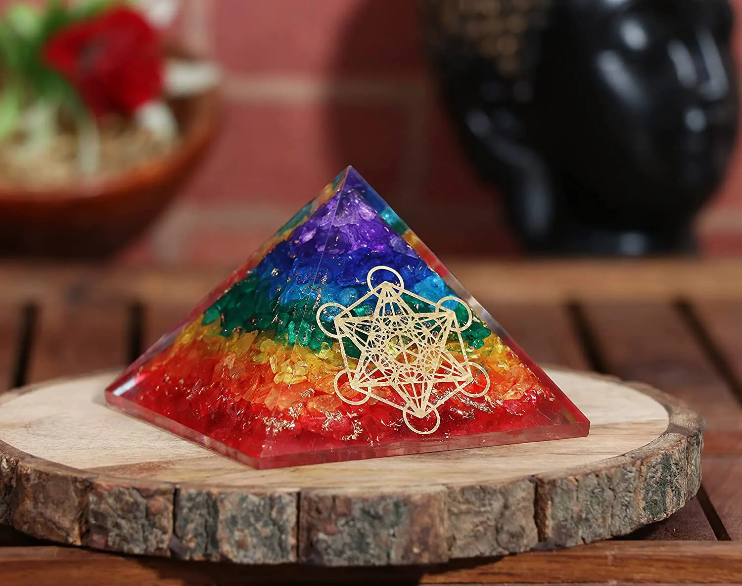 Пирамида органа 7 слоев чакр символ Метатрона пирамида органита из натуральных камней для защиты Эмс