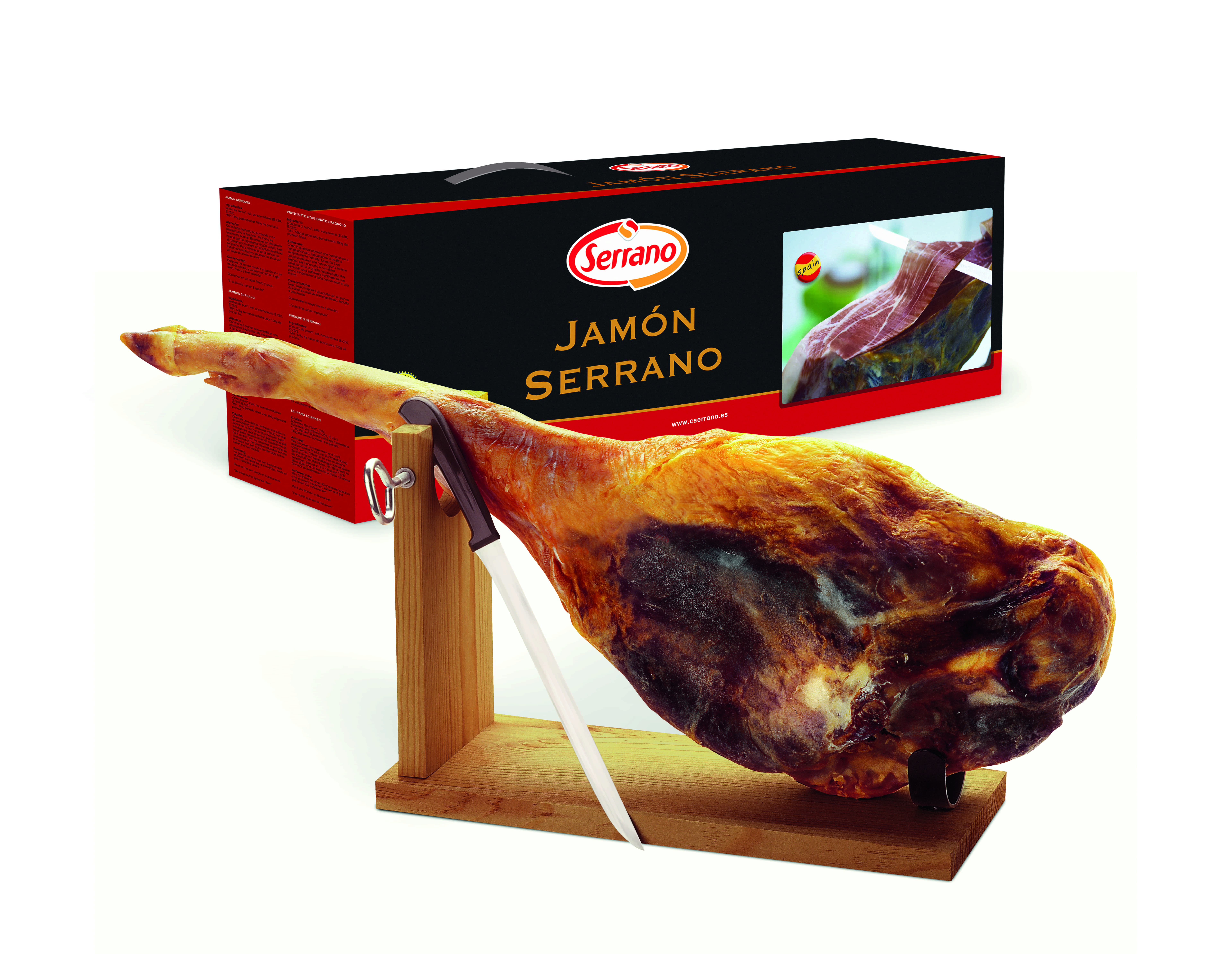 GIFT BOX SERRANO HAM COMPLETE WITH CUTTING SET