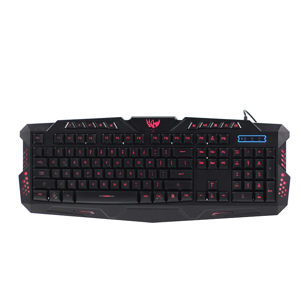 
LED Backlit Gaming Keyboard Mechanical Feeling and Waterproof USB Wired Keyboard for Pro PC Gamer or Office 