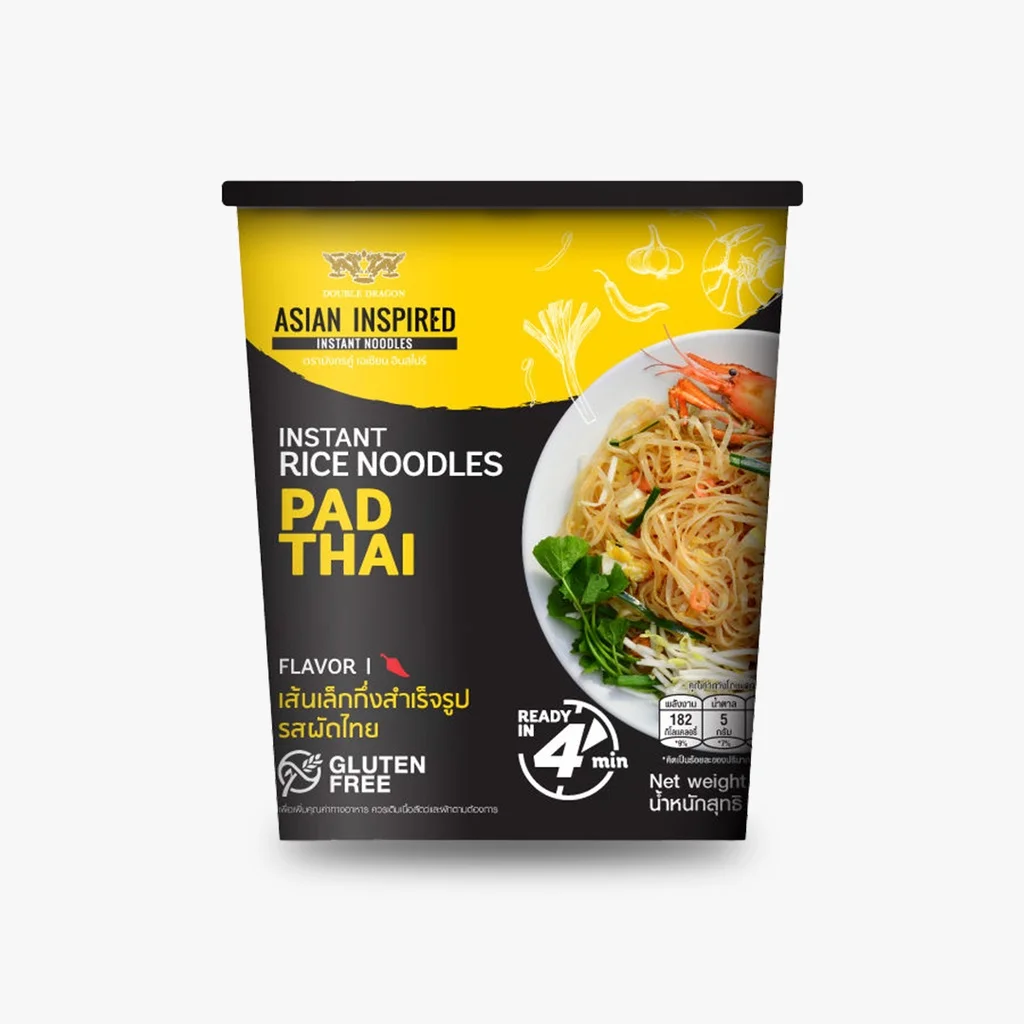 High Quality Double Dragon Brand Instant Noodles 52g cup Pad Thai From Thailand
