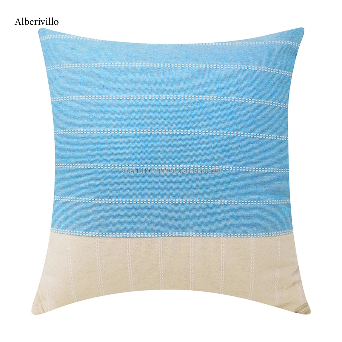 Foldable Woven Cushion Cover Yellow Dobby Striped Handmade Pillow Cover Square Sofa Couch Boho Pillow Case from India