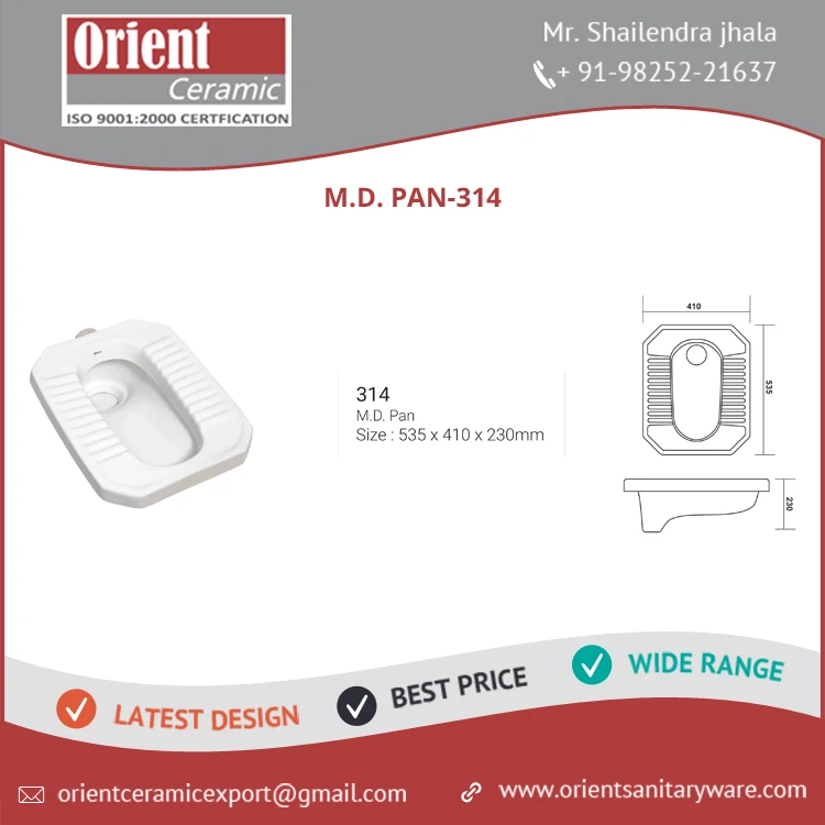 Elegant Designed Standard Quality Glossy Ceramic Squatting Pan at Best