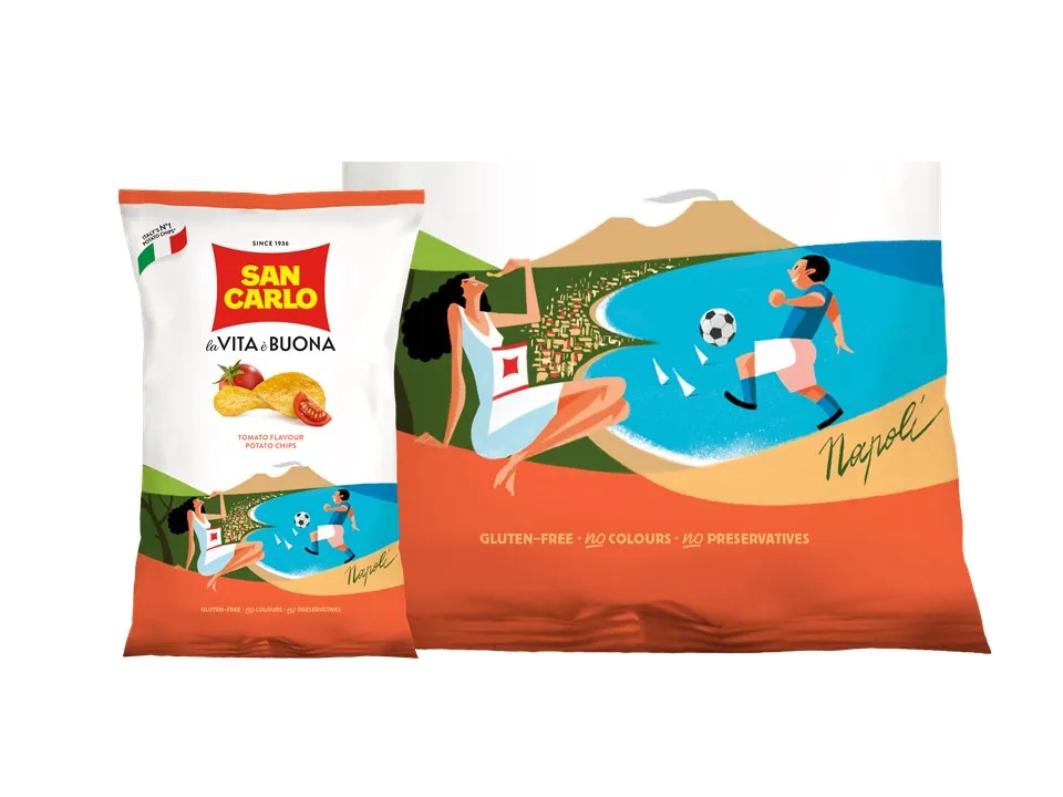 Made in Italy San Carlo sweet Italian cherry tomato potato chips tomato flavor gr 150