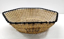 Wholesale Rattan basket set of rustic Iron Wire Matte  Mesh Fruit Basket food gift storage wicker spring design cheap customized