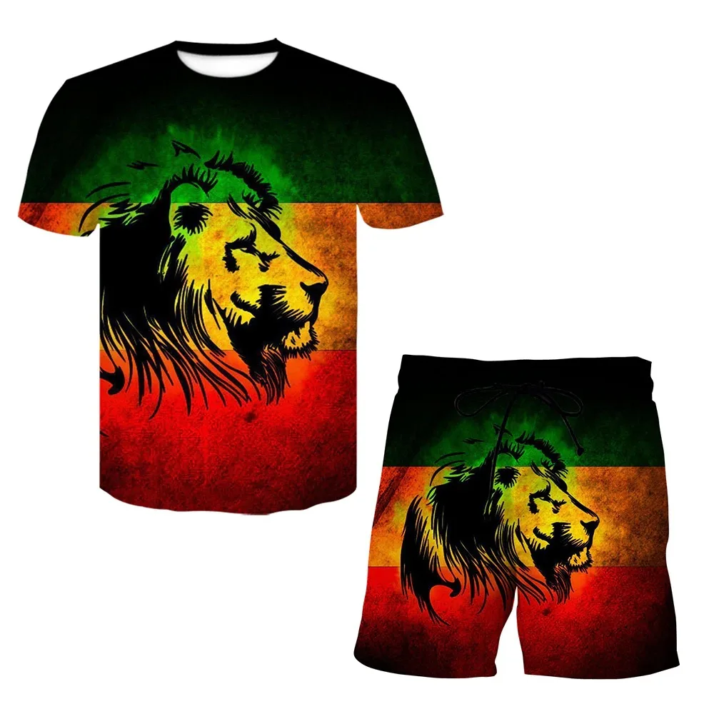 Creativity men summer oversize t shirts set fitness outdoor two-piece suit and home clothes comfy loose casual t-shirt set