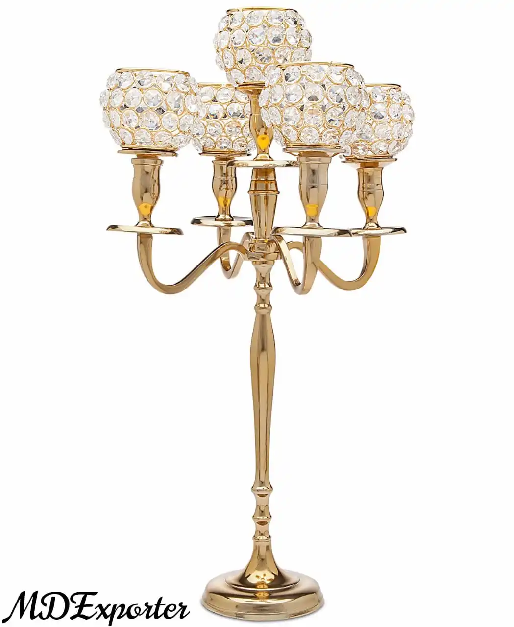 Bestselling top quality trendy stylish candlestick wedding centerpiece gold candelabra for sale Wedding Centerpieces & Table Dec