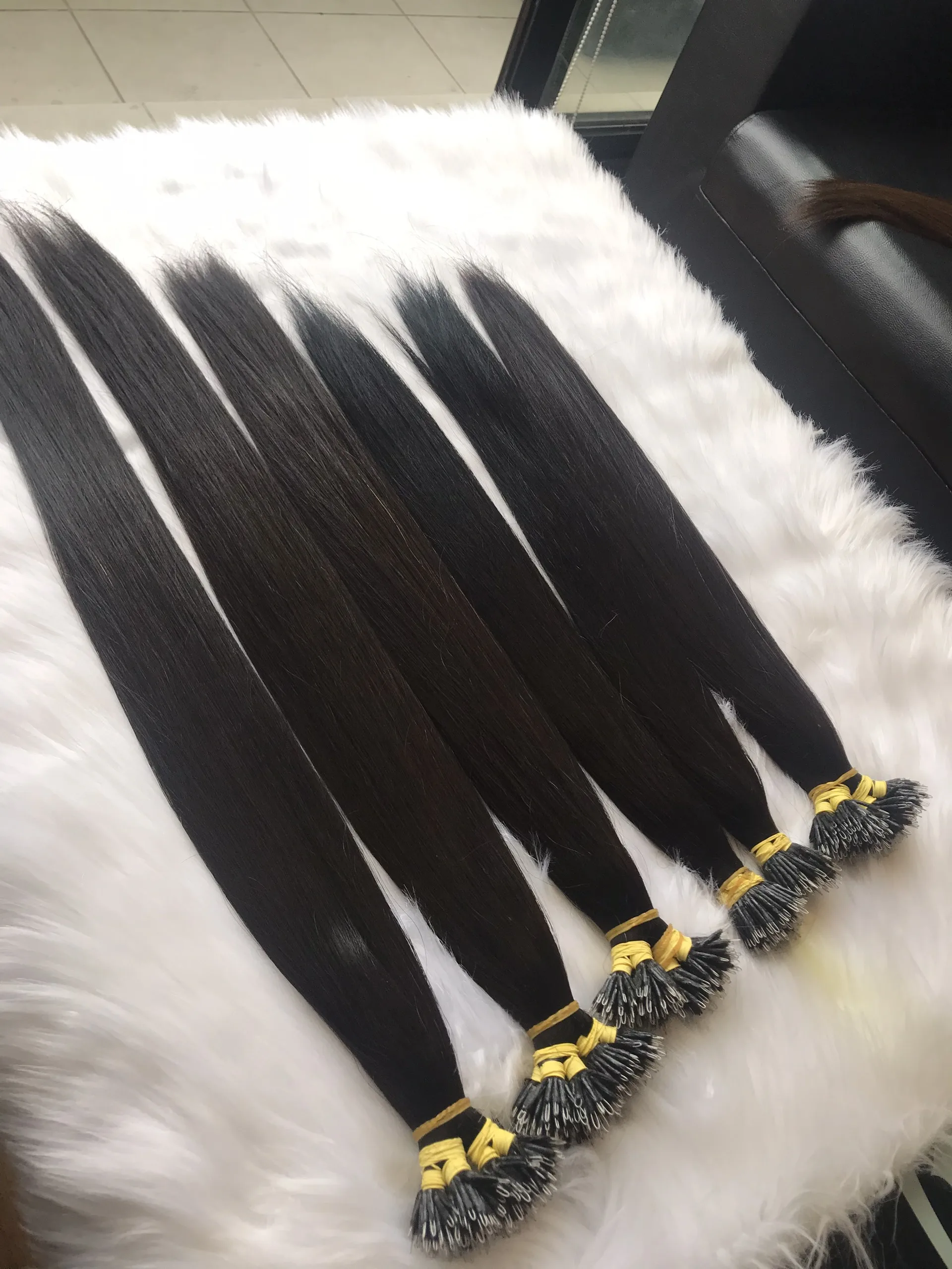 Высококачественные цветные прямые нано-накладные волосы для наращивания класса 12A вьетнамские натуральные