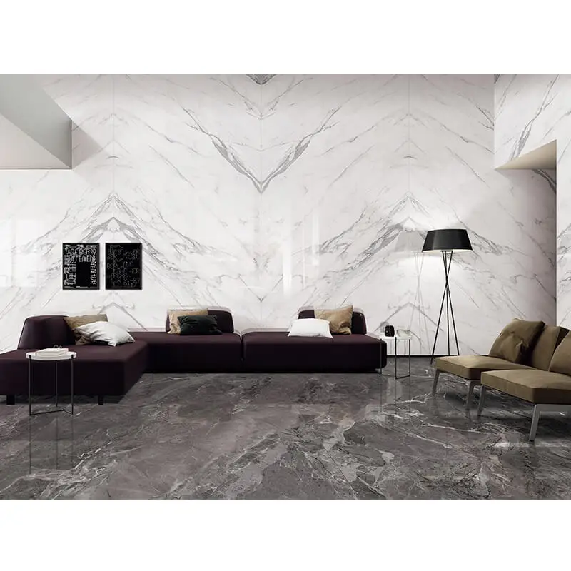  Фарфоровые плиты Calacatta 63x126 дюйма 12 мм из спеченного белого мрамора для кухонных шкафов дверей столешницы