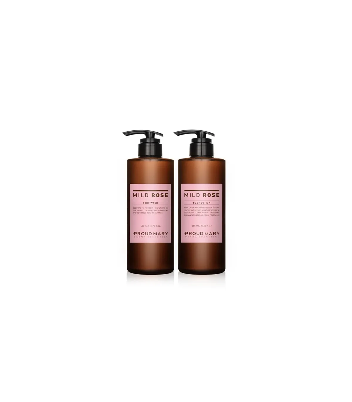 
Moisturizing Soothing and Keep the PH balance of skin with the Main ingredients of Rose Extract Korean Body wash and Body lotion 