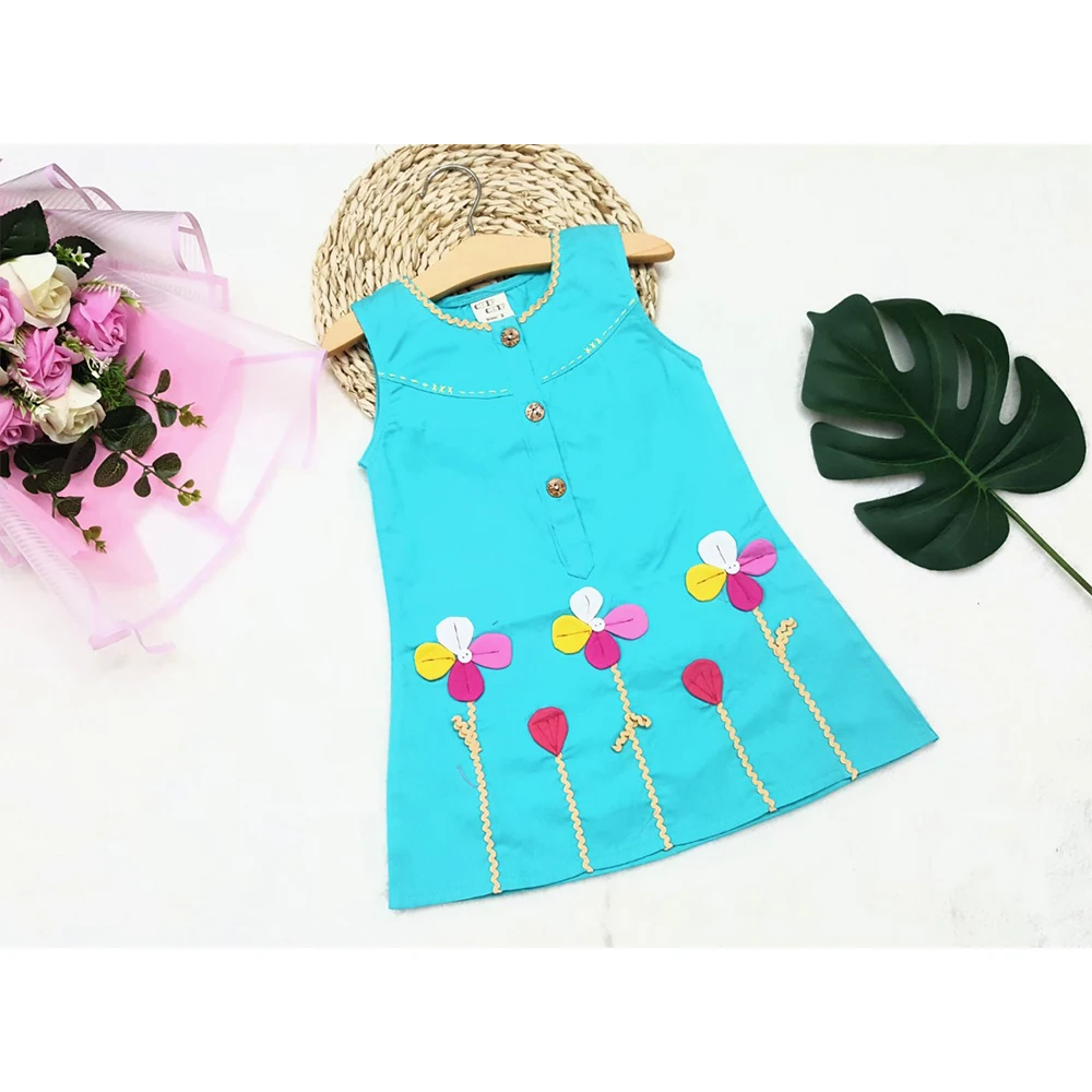 Made In Vietnam - Trending Design Toddler Dress Solid Color Party Frocks Big Skirt For Baby Girls
