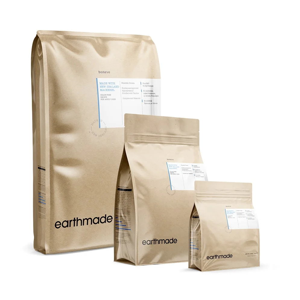 
 Продукция из Новой Зеландии обеспечивает правильный рост, корм для собак Earthmade, взрослые собаки, 0,66 фунтов, вкус скумбрии, корм для собак сухой  