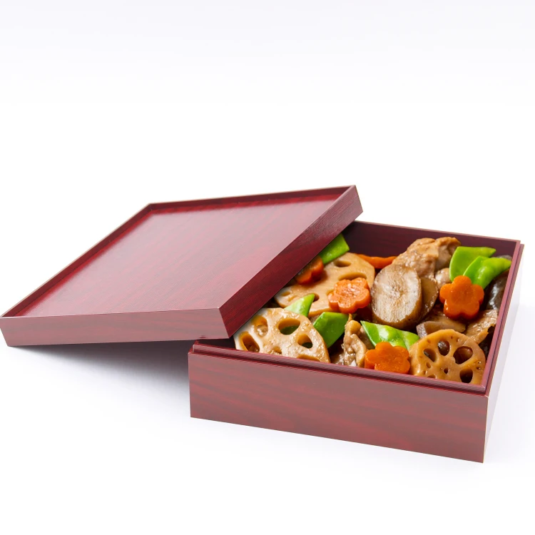 Food boxes (Large / Medium / Small)  Japanese faux-lacquering box, including the divider green box (Black / Red / Brown)