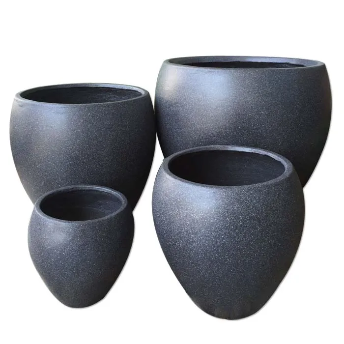 Planter Pot Modern Cylinder Container Set Glazed Black Ceramic Indoor Planter Pot Fits Succulents Flowers From Indian Market