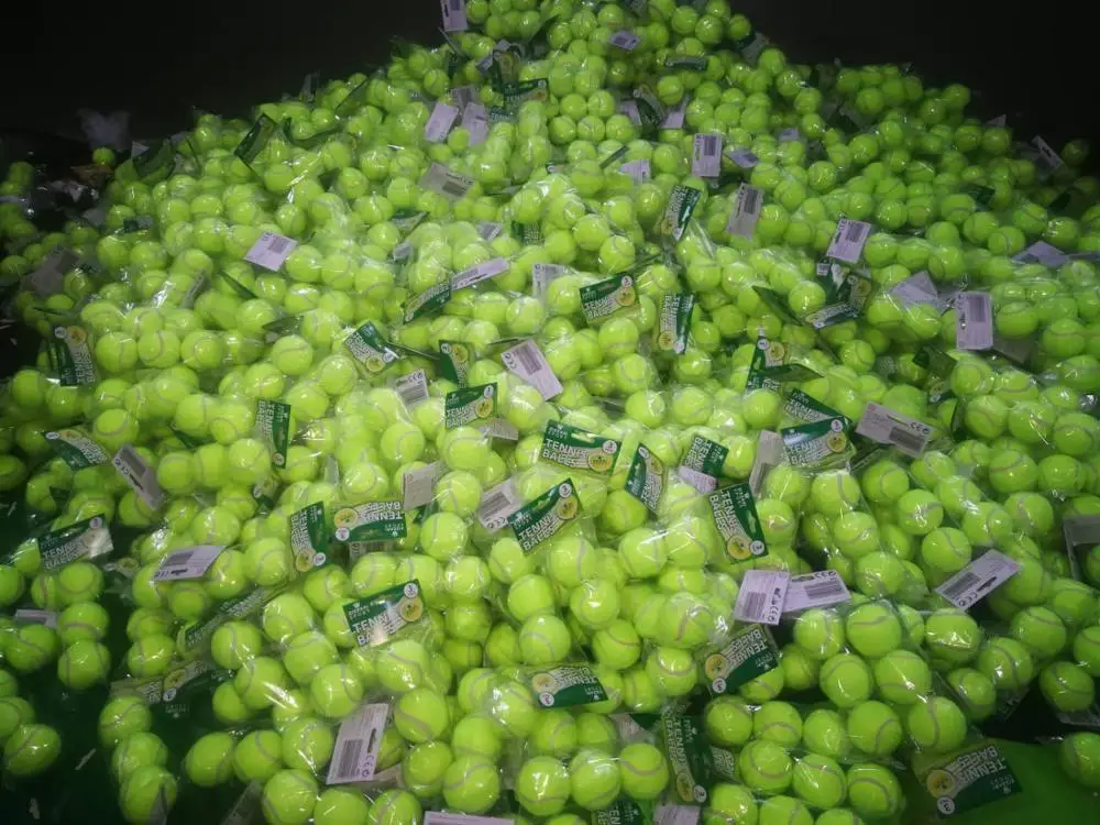 Tennis Ball Fluorescent Green Color Made of Natural Rubber & Felt Surface Pack of 2 Balls For Tennis Game