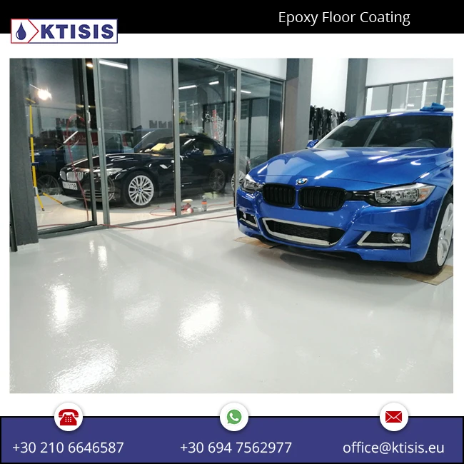 
White coloured Epoxy Floor Paint for garages and showrooms 