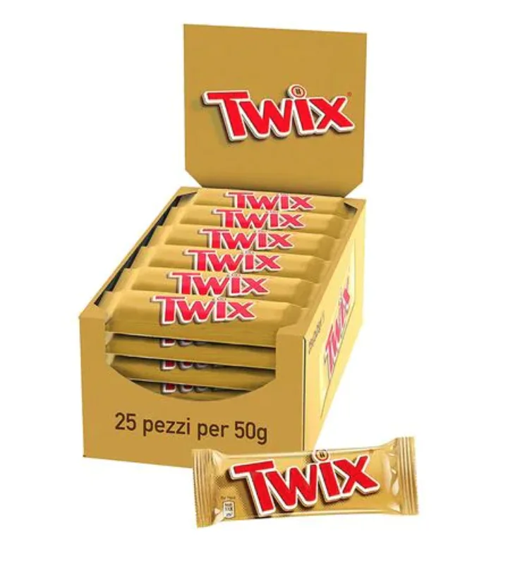 Twix Top Chocolate Bar 21g/Twix Miniatures Chocolate 150g/Twix Single 25gx40