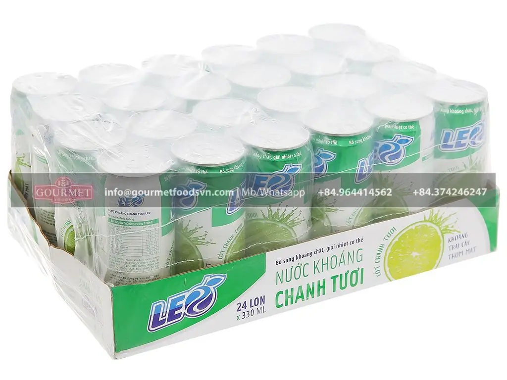 Газированная минеральная вода со вкусом лимона LEO 330 мл