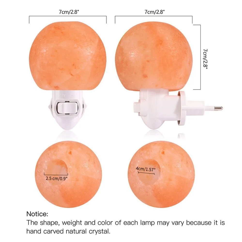 Настенный светильник ручной работы в форме сферы с плагином миниатюрный ночник из гималайской соли настенная лампа или круглой формы