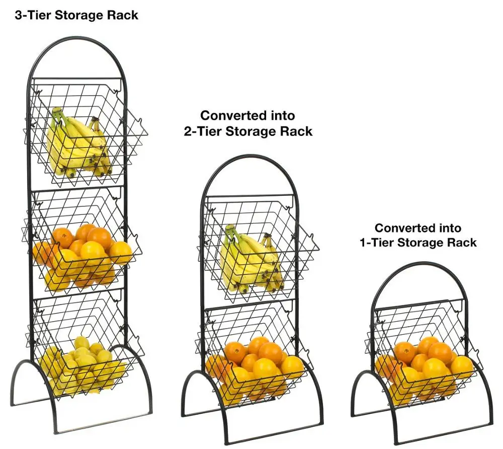 Basket storage/wire storage basket/kitchen fruits vegetables standing rack