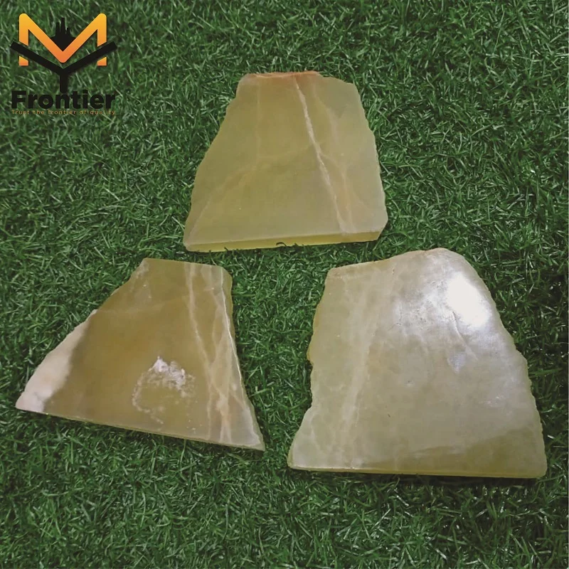 High Quality Natural Lemon Calcite Handmade Slices Showpieces Polished OEM Gemstone Healing Crystal Craft from Pakistan.