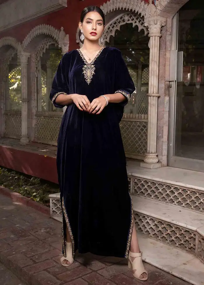 Новый дизайн женский мусульманский кружевное платье блесток макси открытым абаи Кафтан Дубай мусульманское женская одежда