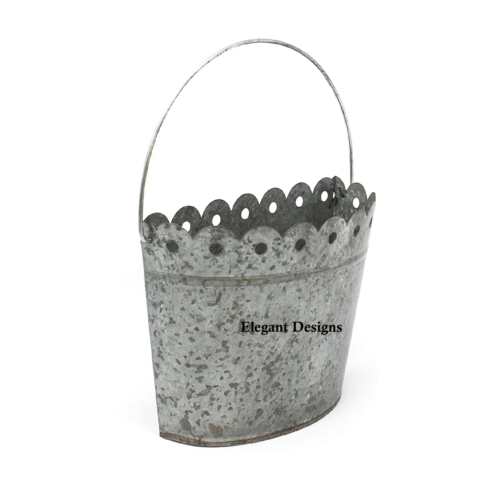 Creative Designer Latest Arrival  Iron Galvanized Planter Handmade Low Price Vintage Pocket Decorative Hot Sale Planter