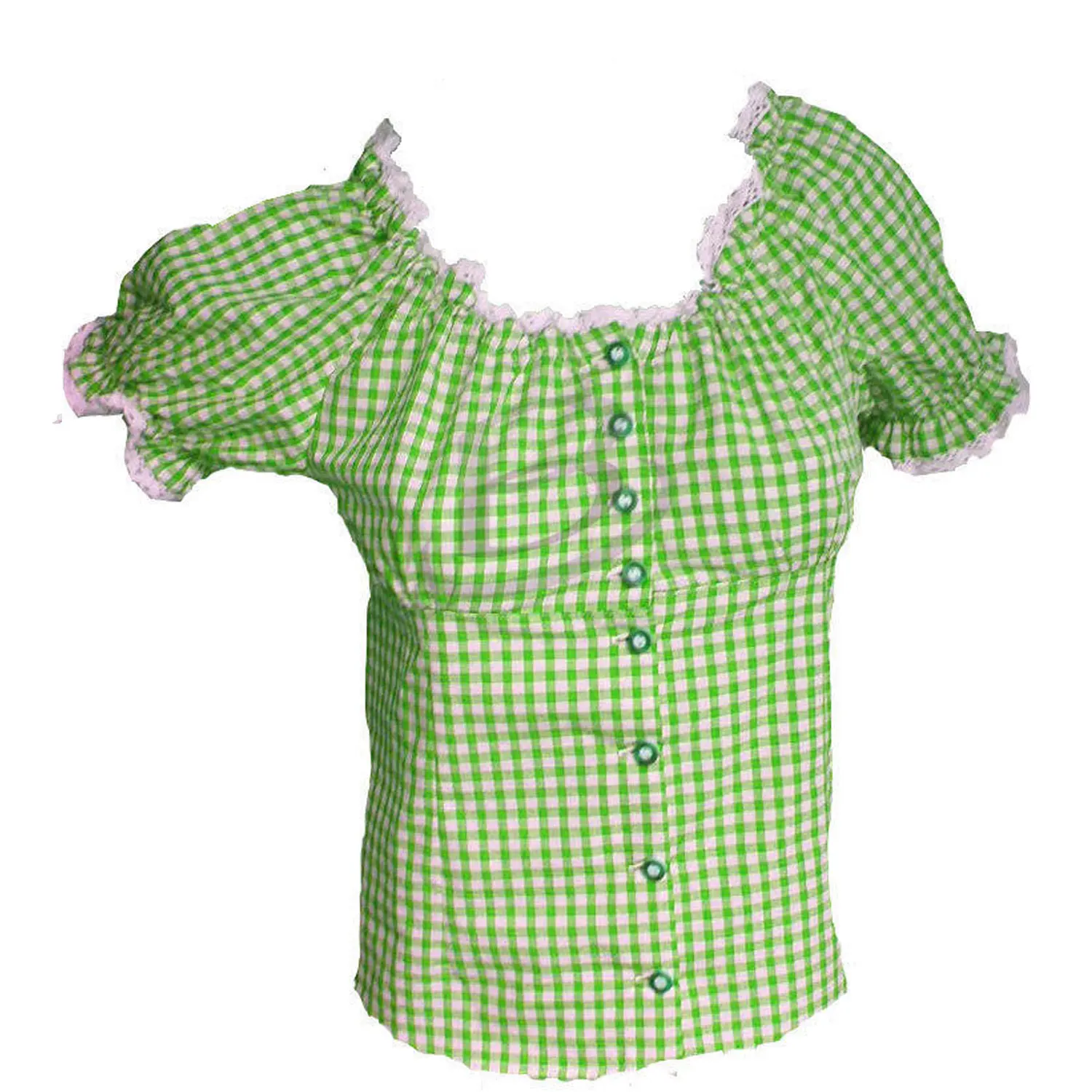 Oktoberfest Women Short Sleeve Shirt Ladies Check Shirts Stripe Summer Top Casual Blouse (German Bavarian Garments Shirts)