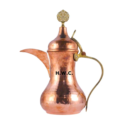 Copper Dallah Arabic Teapot For Coffee Serving Middle Eastern and Turkish Style New Classic Design Dallah Manufacturer.