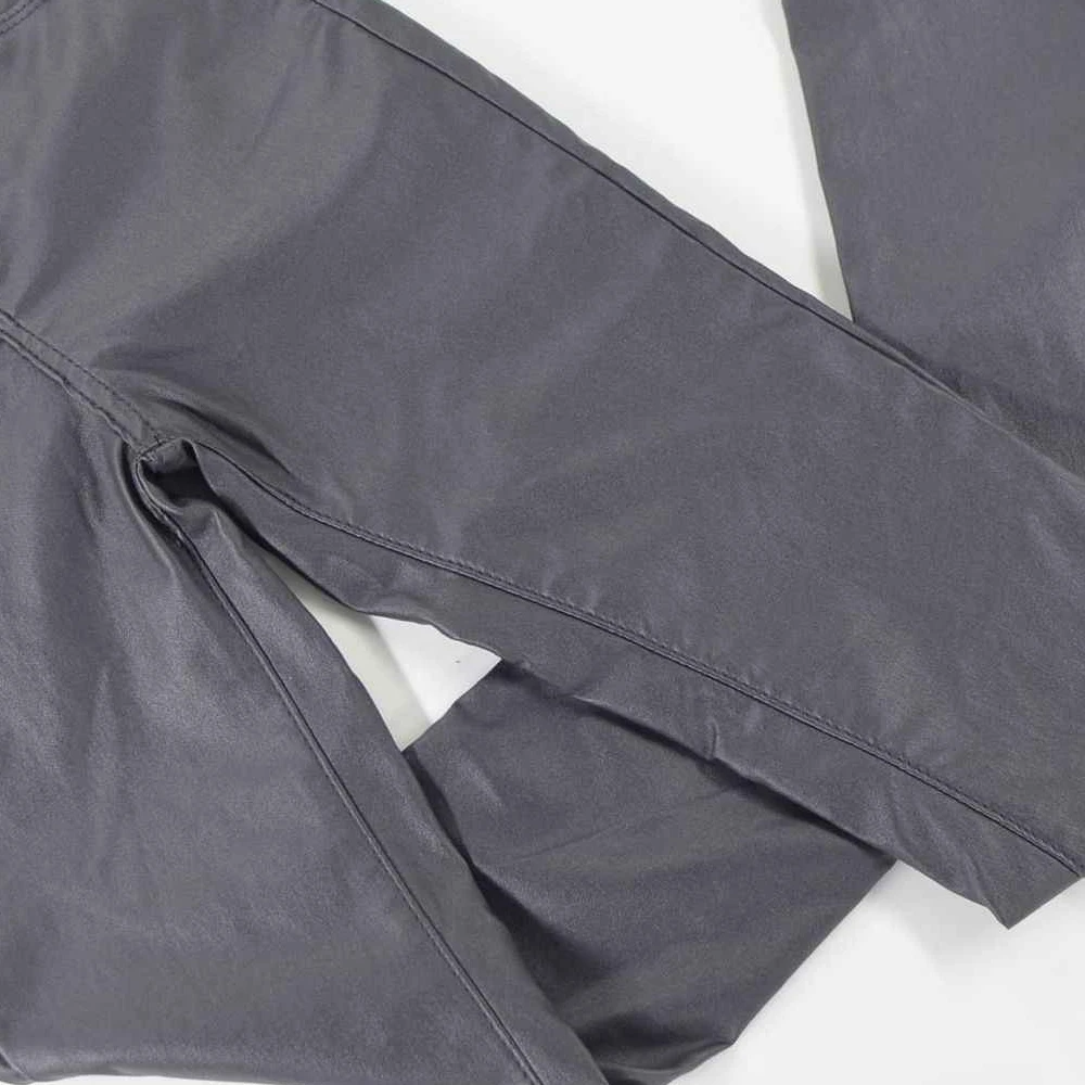 New tight-fitting slit high-waist leather pants office ladies stretch wide-leg pants women