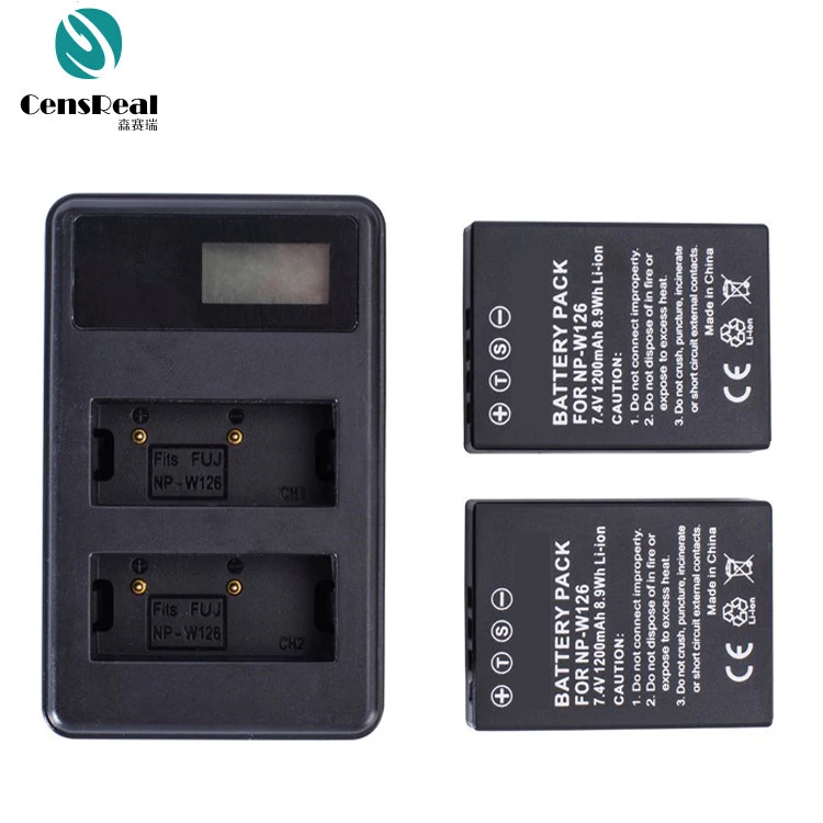 
LCD Display Charger + 2x Battery For Fuji NP-W126 X-Pro1 XT10 XT1 XM1 XE2 XE1 XA2 