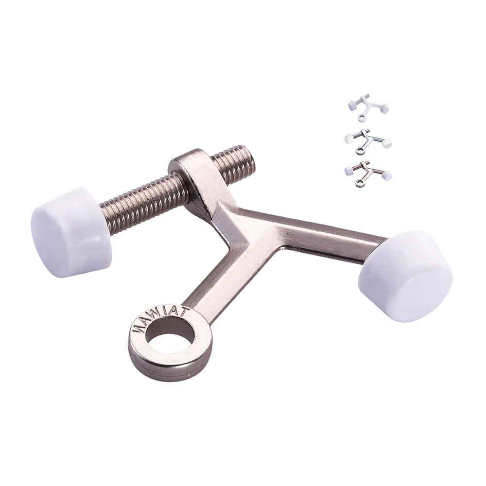 HOWTOOL B300 дверная пробка из матового никеля сверхпрочный шарнирный штифт дверной ограничитель с белыми резиновыми наконечниками