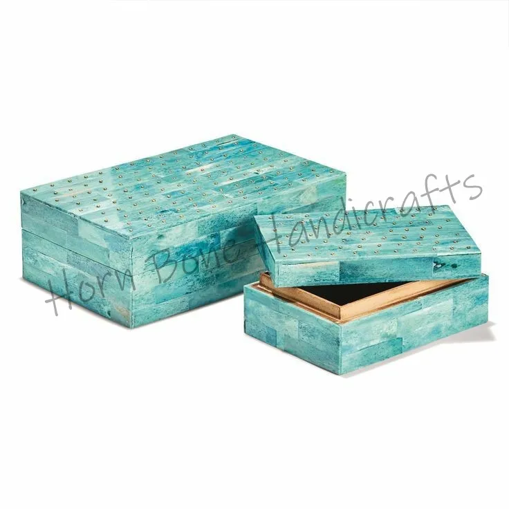 Handmade Diamond Look Bone Inlay Jewelry Box Multi Purpose Decorative Camel Bone Storage Box By Horn Bone Handicrafts India