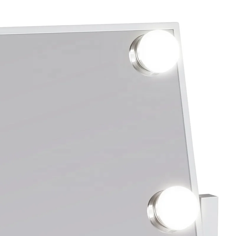 6 Bulbs LED Lighted Makeup Table 360 Degree Rotation Vanity frameless hollywood makeup mirror