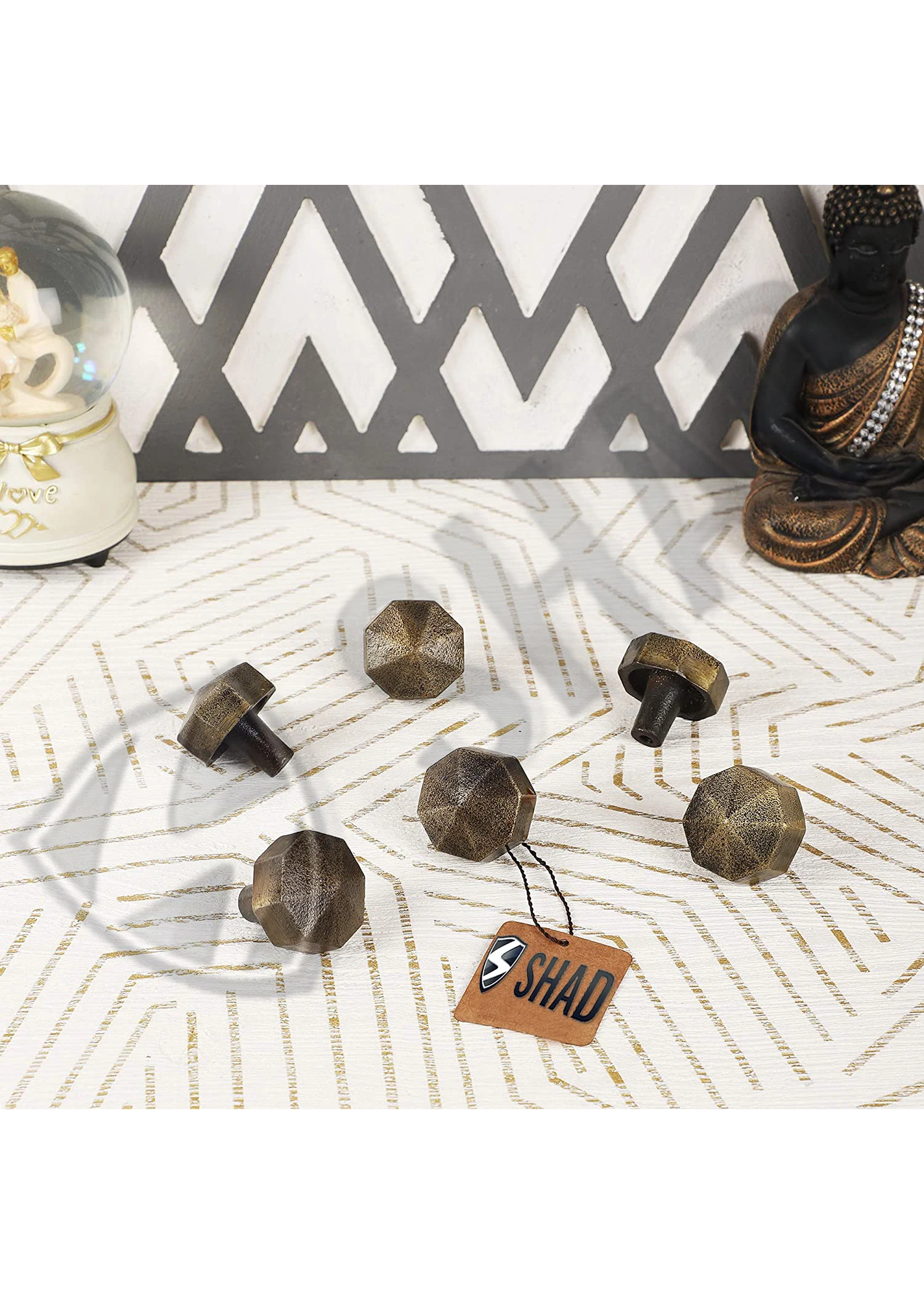 Современная многоугольная спиральная латунная ручка для шкафов ящиков и