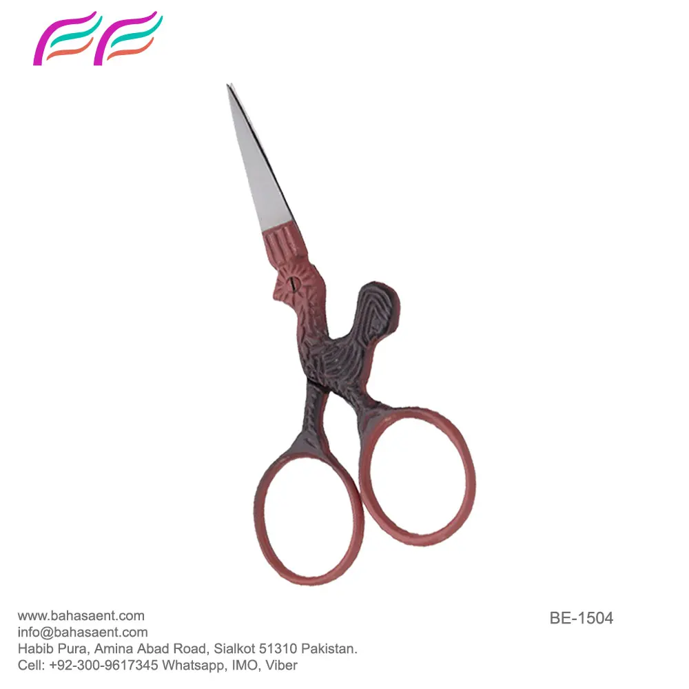 Stainless Steel Embroidery Scissors sharp embroidery scissors Wholesale Fancy embroidery stork scissors by Bahasa Pro