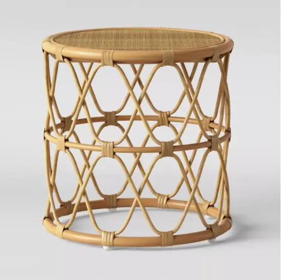  Круглый ротанговый боковой столик и подставка для плантатора табурет натурального цвета мебель из коричневого ротанга Плетеный стул дома улицы